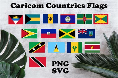 28 CARICOM Countries Flags-Caribbean Community Full Members | Etsy