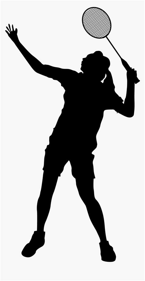 Girls Clipart Badminton - Women Badminton Player Silhouette, HD Png Download , Transparent Png ...