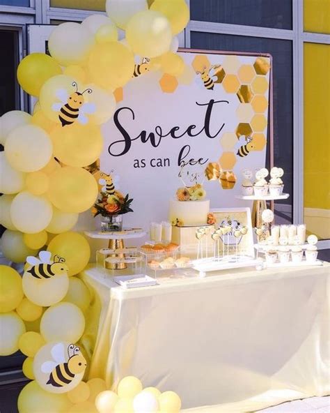 sweet as can bee | Creative baby shower, Bumble bee baby shower, Bee birthday party