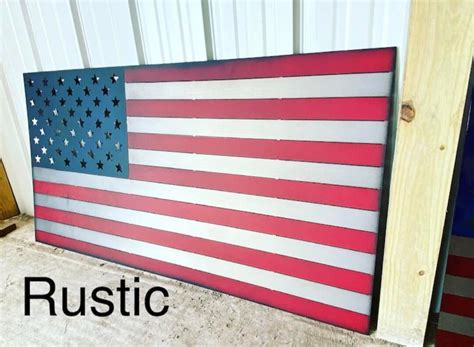 Rustic American Flag Metal Flag Patriotic Metal Decor Retirement Gift ...