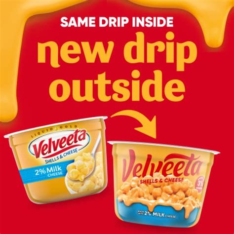 Velveeta Shells and Cheese Macaroni and Cheese Cups Easy Microwavable Dinner with 2% Milk Cheese ...