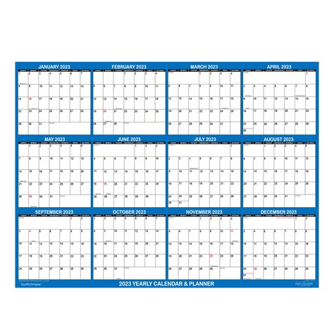 2023 Wall Calendar Jumbo 36″ x 54″ Horizontal SwiftGlimpse Navy