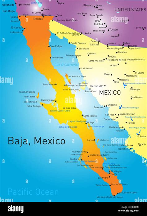 Map Of Baja Mexico Cities - Debora Milke