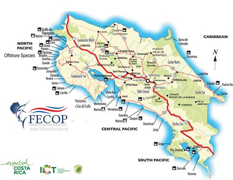 General Costa Rica Information and Fishing Map - FECOP