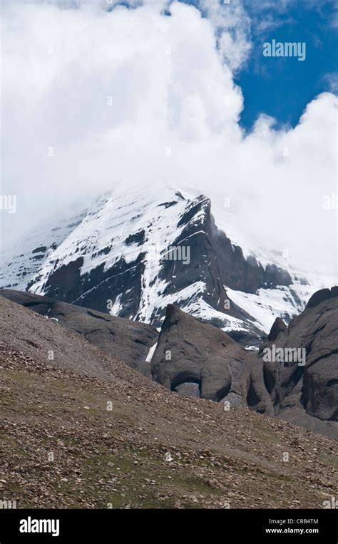 Sacred Mount Kailash with Mt. Kailash Kora pilgrimage route, Western ...