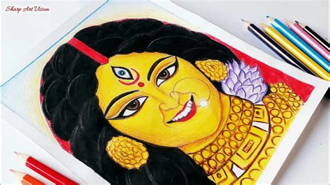 Maa Durga Drawing || Pencil Colour Drawing - Of Maa Durga / Time Lapse ...