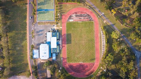 Premium Photo | Aerial view of soccer stadium