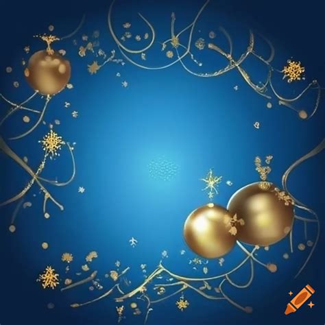 Elegant blue and gold christmas card design on Craiyon