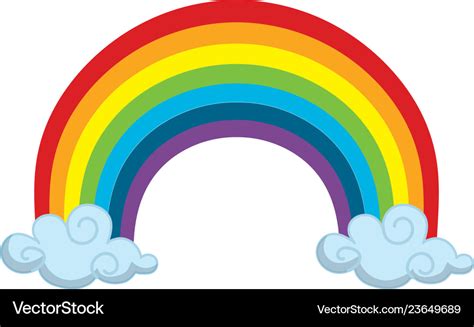 Rainbow and clouds cartoon Royalty Free Vector Image