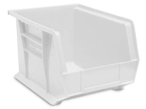 Plastic Stackable Bins - 11 x 8 x 7", White S-12416W - Uline