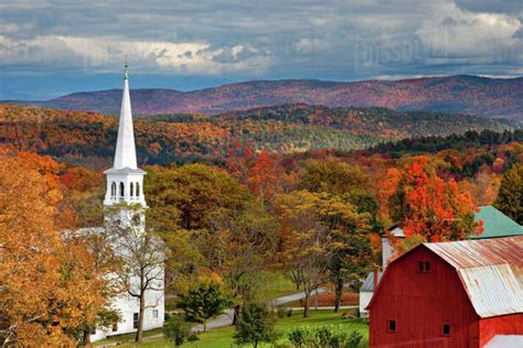 Autumn scene in Peacham, Vermont, USA. - Stock Photo - Dissolve