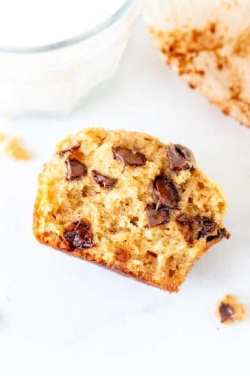 Peanut Butter Muffins - Moist, Tender & Filled with Chocolate Chips