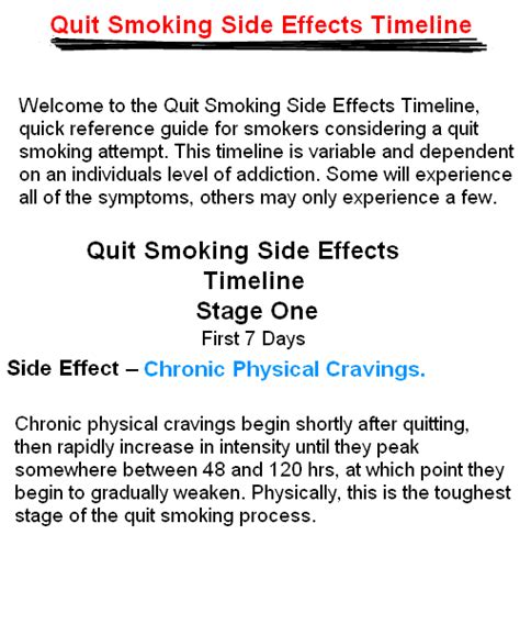 Quit smoking side effects timline ~ Quit smoking | save your life