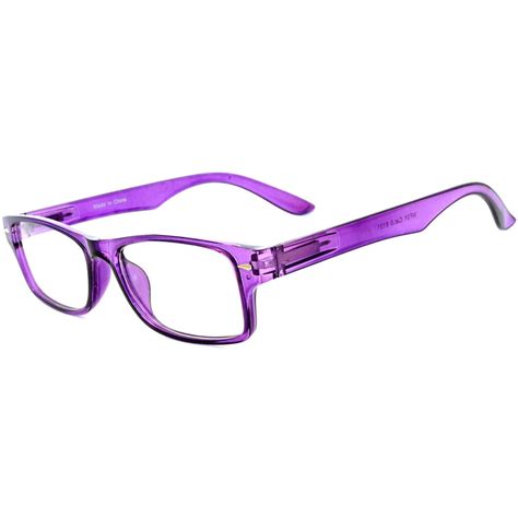 Narrow Retro Fashion Style Rectangular Purple Frame Clear Lens Eyeglasses - Walmart.com ...