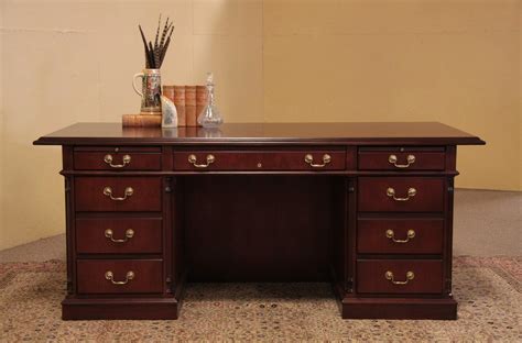 Cherry Traditional OFS Executive Desk, File Drawers