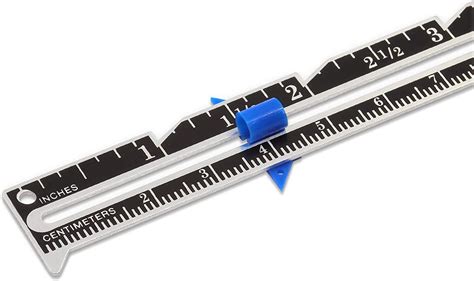 Dritz Sliding Marker Sewing Gauge - Nickel with Black Printing and Blue Slider