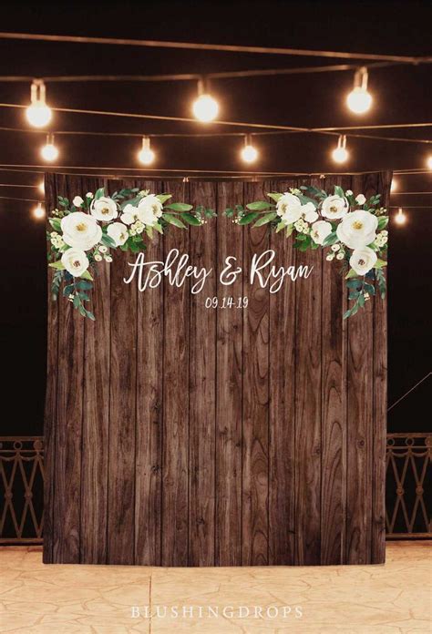 Foto De La Boda Telón De Fondo, Rústico Decoraciones De La Boda En Un ...