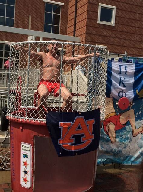 Here’s Auburn basketball coach Bruce Pearl getting dunked in a dunk tank for an Auburn ...