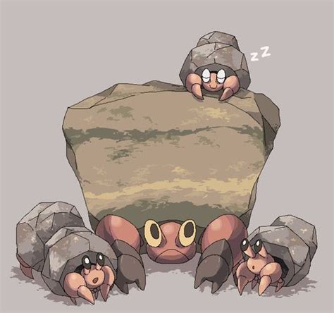 Dwebble and Crustle | Pokemon, Pokemon images, Anime images