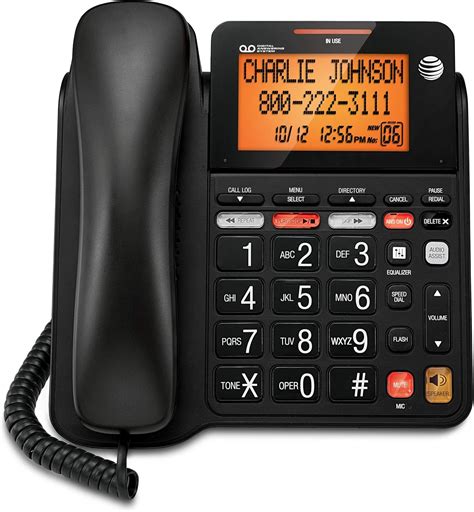 Amazon.com : AT&T CD4930 Corded Phone with Answering System and Caller ID, Black (Renewed ...