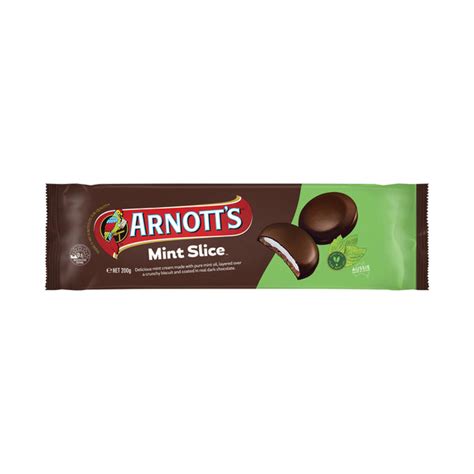 Calories in Arnott's Mint Slice Chocolate Biscuits calcount