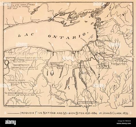 993 Map of Iroquois Five Nations and Mission Sites 1656-1684 by John S ...