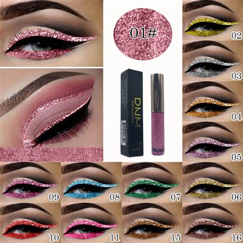 Hotest Glitter Liquid Eyeliner Colorful Long Lasting Waterproof Sparkling Eyeliner Metallic ...