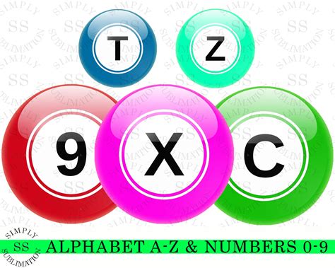 Bingo Balls Letters & Numbers Alphabet Sublimation Set ,sublimation ...