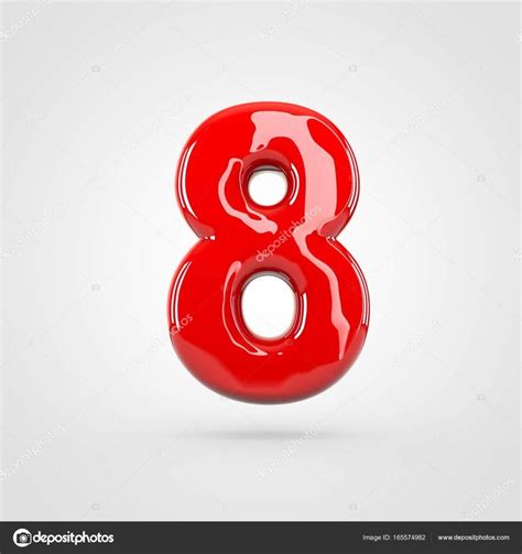 Red glossy number 8 i 2021