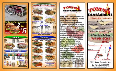 Menu - Tom's Jr. Restaurant