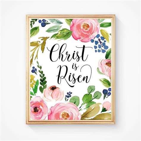 Christ is risen, Easter wall decor, He has risen, Bible verse wall art ...