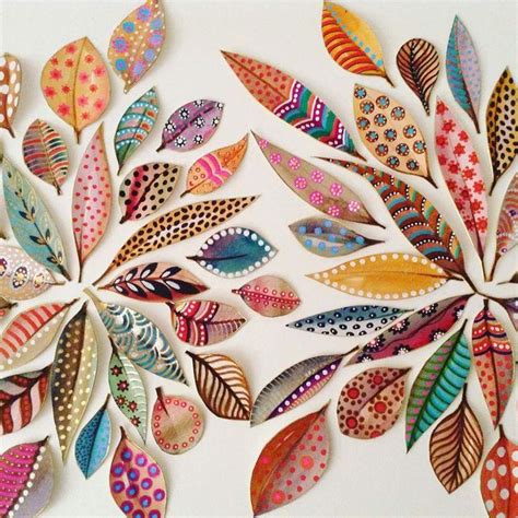 Leaf crafts, Crafts, Painted leaves