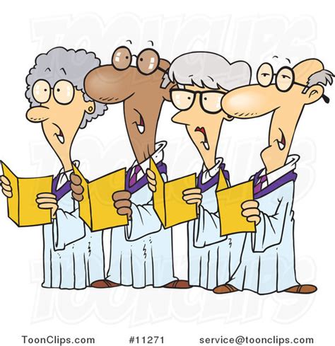 Cartoon Choir of Seniors #11271 by Ron Leishman