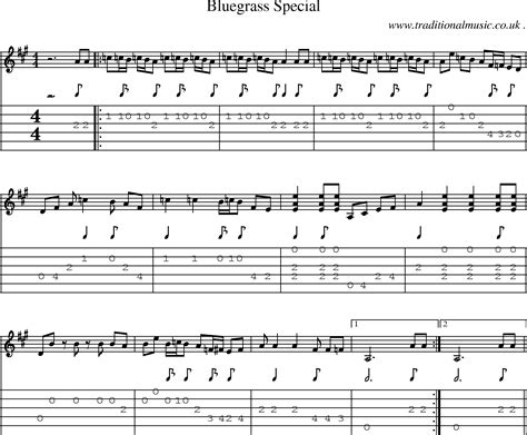 American Old-time music, Scores and Tabs for Guitar - Bluegrass Special