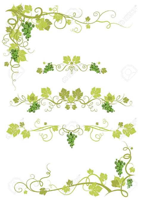 Grape Vine Border Vector at Vectorified.com | Collection of Grape Vine ...