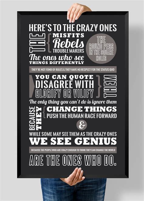 Here's to the Crazy Ones Steve Jobs Quote Apple Ad | Etsy