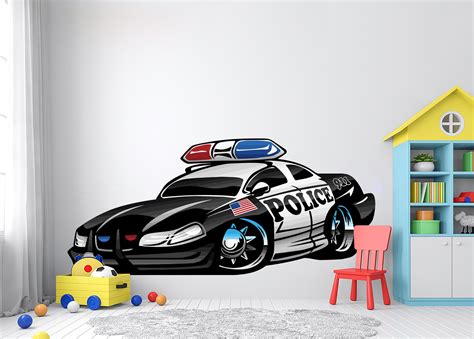 Police Car Wall Decals Monster Car Decor Kids Room - Etsy UK