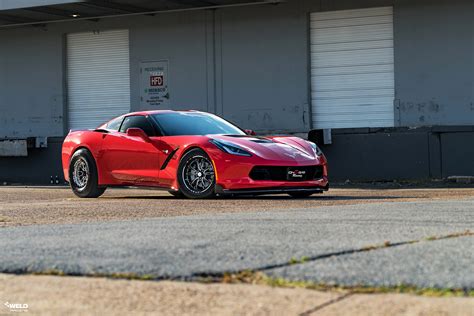 Red C7 Corvette Stingray - WELD Vitesse Beadlock - V Series Front ...