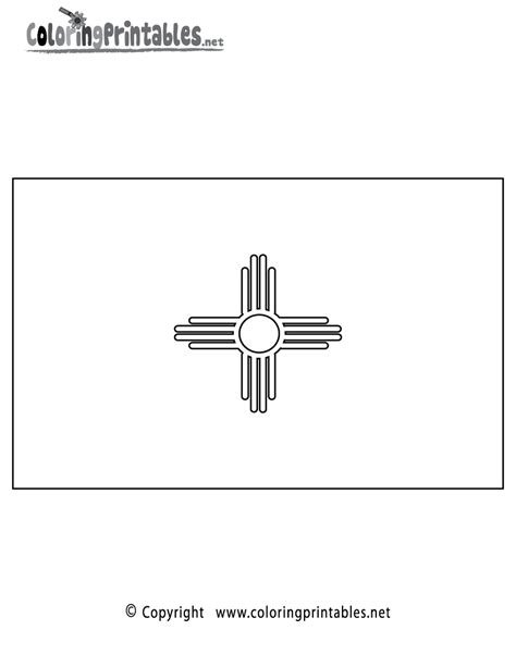 New Mexico Flag Coloring Page - A Free Travel Coloring Printable