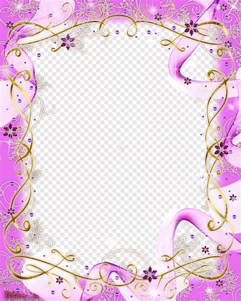 Free download | Pink, gold, and white ribbon frame illustration, frame, Purple Frame, frame ...