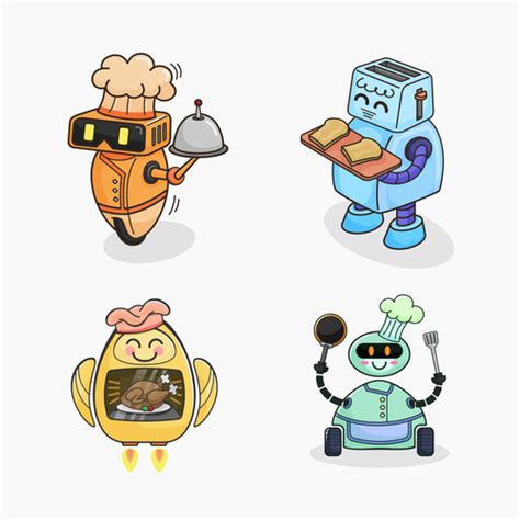 Robot chef vector free download