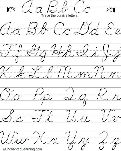 Tracing Cursive Letters Worksheets Free – AlphabetWorksheetsFree.com