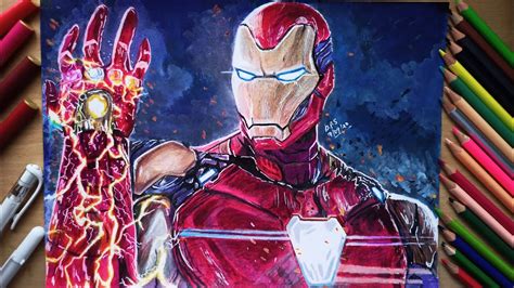 Drawing Iron Man(Tony Stark) | Infinity Gauntlet | Marvel - YouTube