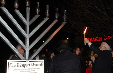 Menorah lighting ceremonies in Westport herald Hanukkah this week