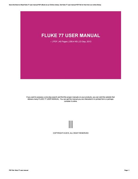 Fluke 77 user manual by sroff85 - Issuu