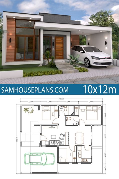 Home Plan 10x12m 3 Bedrooms - House Plans Free Downloads | Bungalow ...