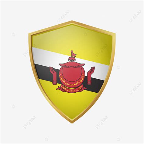 Brunei Flag Vector Hd PNG Images, Brunei Flag Vector With Gold Shield ...