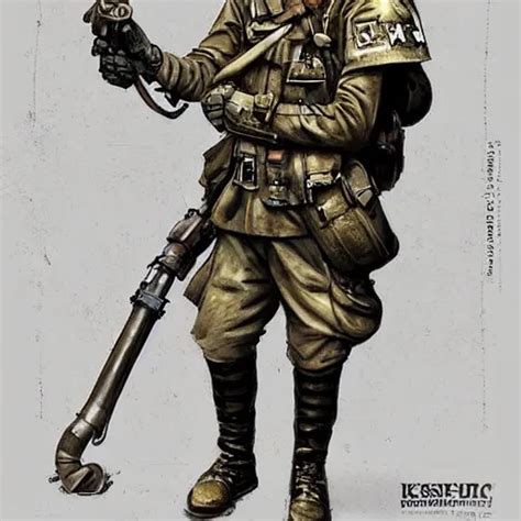 dieselpunk soldier concept art, games workshop, world | Stable Diffusion