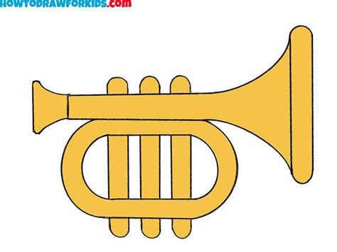 How to Draw a Trumpet | Drawing tutorial easy, Drawing for kids, Drawing tutorial