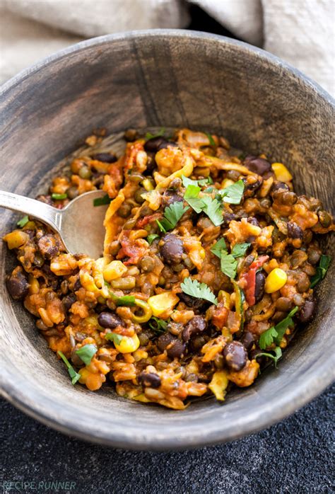 ONE POT CHEESY MEXICAN LENTILS, BLACK BEANS AND RICE | RECIPE FOR YOU